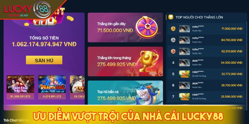 LUCKY88 - Nhà Cái Quốc Tế, Bảo Mật Cao, Chơi Cực Sướng 12 Ưu điểm vượt trội của nhà cái LUCKY88